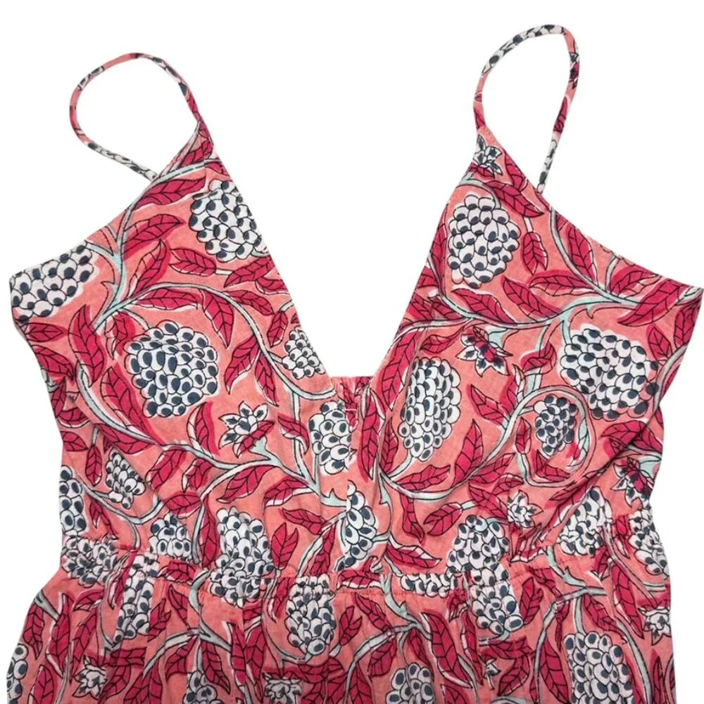 PERRY WALKER COLLECTIVE Annie Block Print Botanical Palm Beach Maxi Sundress - Picture 5 of 10